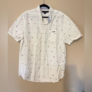 US Polo Association Nautical Novelty Print Short Sleeve Button Down Size XL
